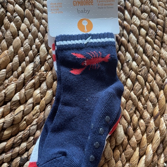 6-12 mo Boy Swim Shorts Trunks & 2 pair Grip Socks by Gymboree, New with Tags - Picture 4 of 4